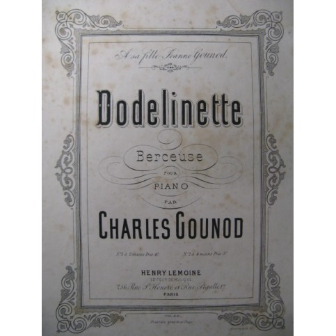 GOUNOD Charles Dodelinette Piano 1875