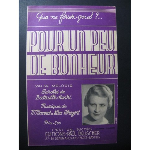 Pour un peu de Bonheur Chanson 1935