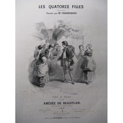 DE BEAUPLAN Amédée Les 14 Filles Chant Piano ca1830