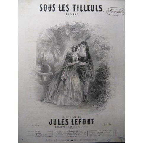 LEFORT Jules Sous les Tilleuls Chant Piano ca1850