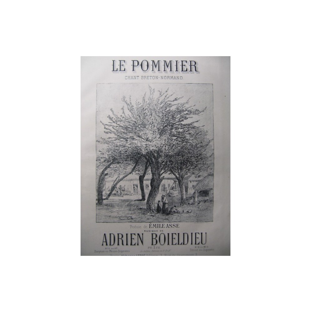 BOIELDIEU Adrien Le Pommier Chant Piano 1881