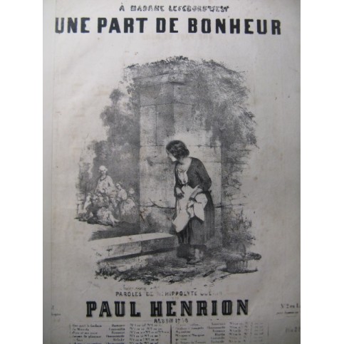 HENRION Paul Une Part de Bonheur Chant Piano 1845