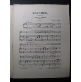 GANNE Louis Cocorico No 6 Chant Piano 1914