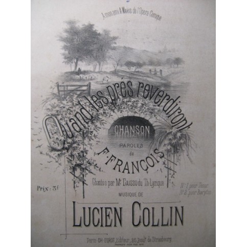 COLLIN Lucien Quand les Près reverdiront Chant Piano XIXe