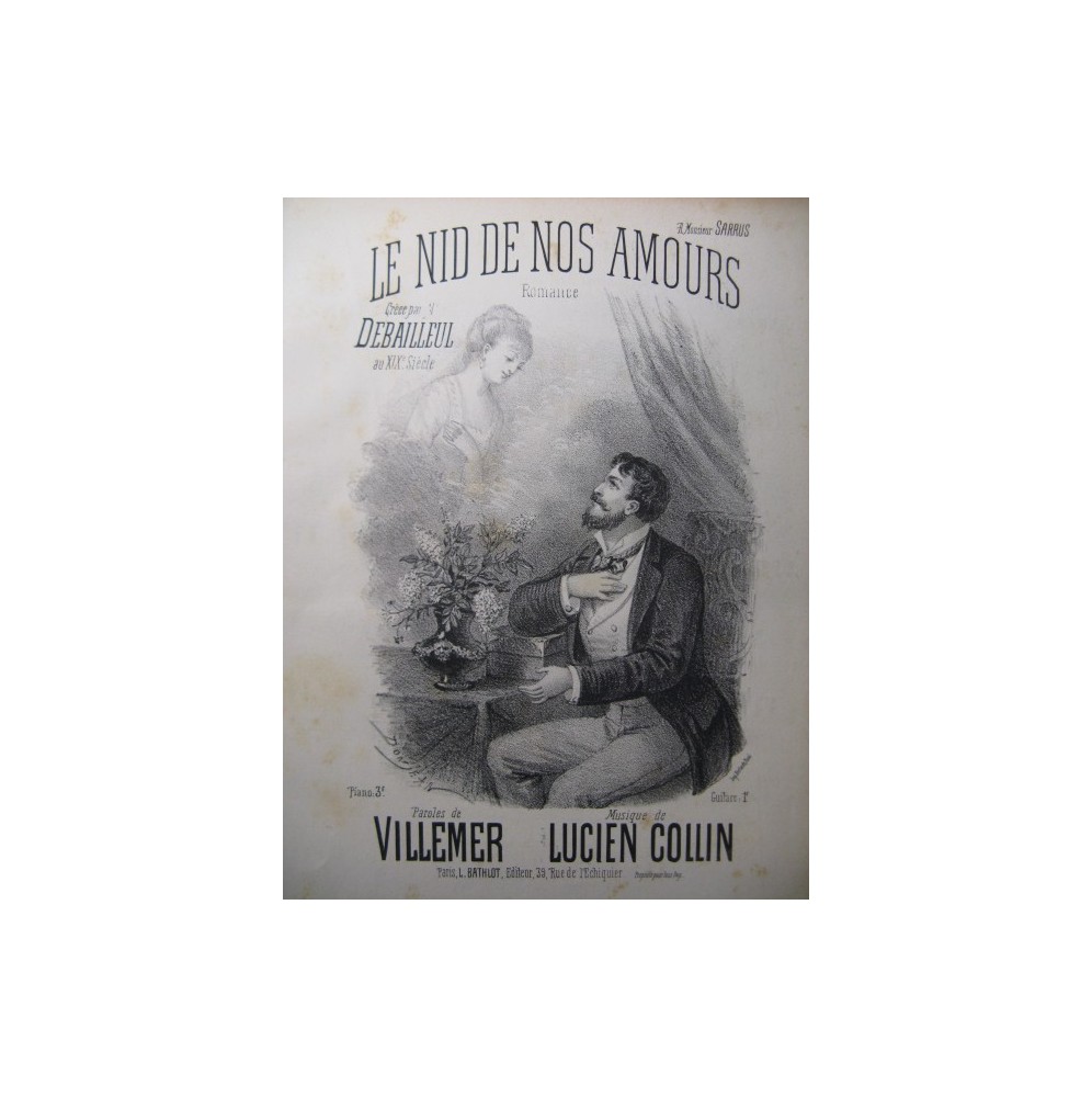 COLLIN Lucien Le Nid des nos Amours Chant Piano XIXe