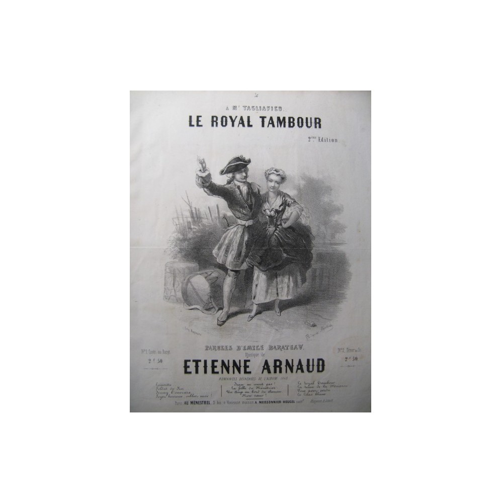 ARNAUD Etienne Le Royal Tambour Chant Piano ca1850
