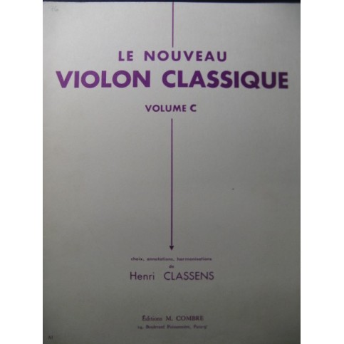 CLASSENS Henri Le Nouveau Violon Classique C Violon Piano 1962
