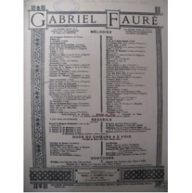 FAURÉ Gabriel Clair de Lune Chant Piano