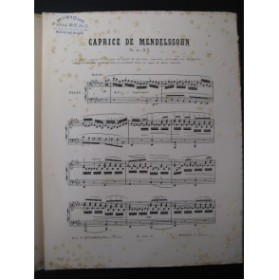 MENDELSSOHN Caprice op 16 No 3 Piano 1883