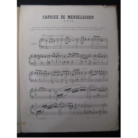 MENDELSSOHN Caprice op 16 No 1 Piano 1883