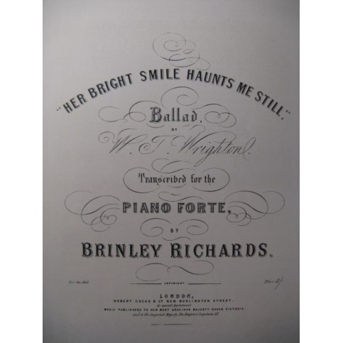 RICHARDS Brinley Her Bright Smile Haunts Me Still Piano XIXe