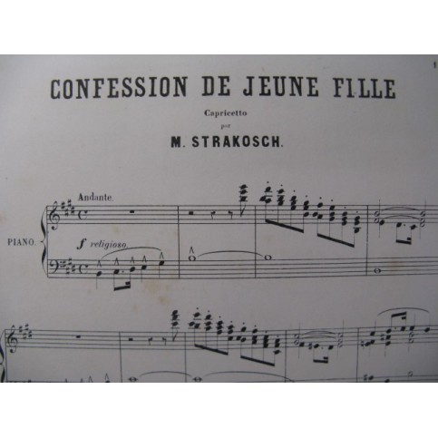 STRAKOSCH M. Confession de Jeune Fille Piano