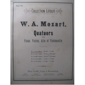 MOZART W. A. Quatuor No 1 Piano Violon Alto Violoncelle