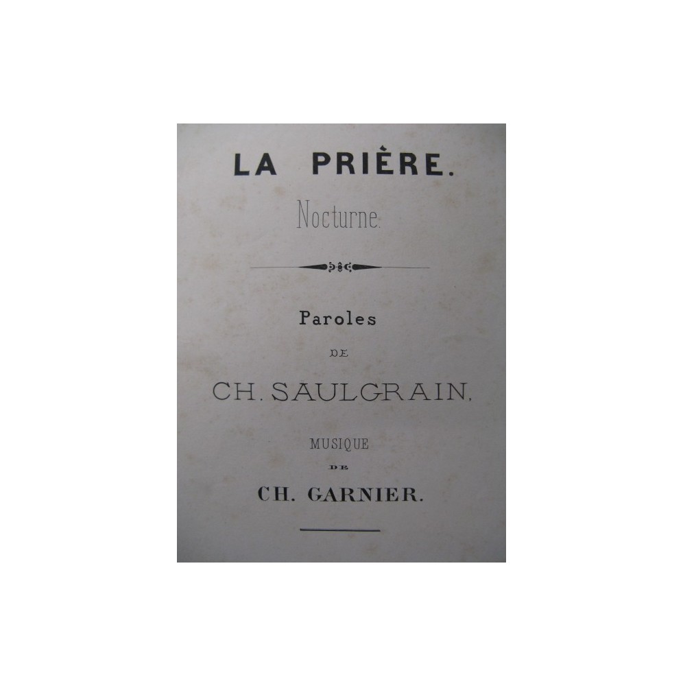 GARNINER Ch. La Prière Chant Orgue