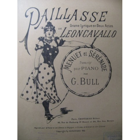 LEONCAVALLO Paillasse Piano 1956