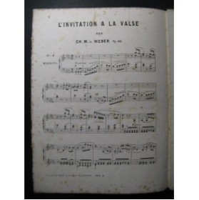 WEBER L'invitation à la Valse Piano XIXe
