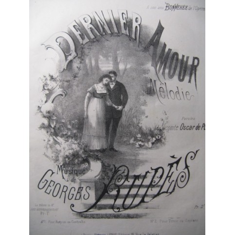 RUPÈS Georges Dernier Amour Chant Piano 1865