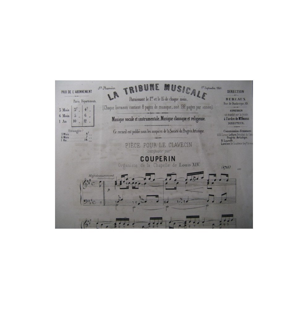 La Tribune Musicale No 5 1861