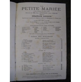 LECOCQ Charles La Petite Mariée Opéra