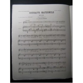 LAFAIX-GONTIÉ C. Souhaits Maternels Chant Piano 1888