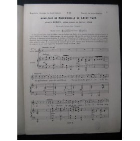 GRÉTRY Huron Monologue Chant Piano 1887