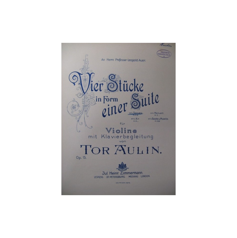 AULIN Tor Toccata Violon Piano 1904
