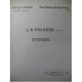 POLASEK J. N. Etudes Piano 1908