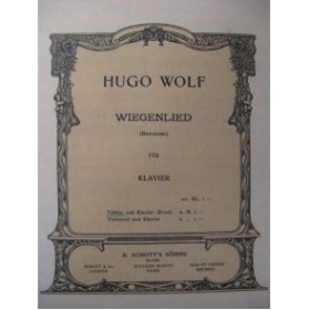 WOLF Hugo Wiegenlied Violon Piano 1910