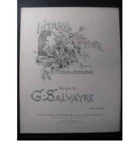 SALVAYRE G. Litanie d'Amour Chant Piano