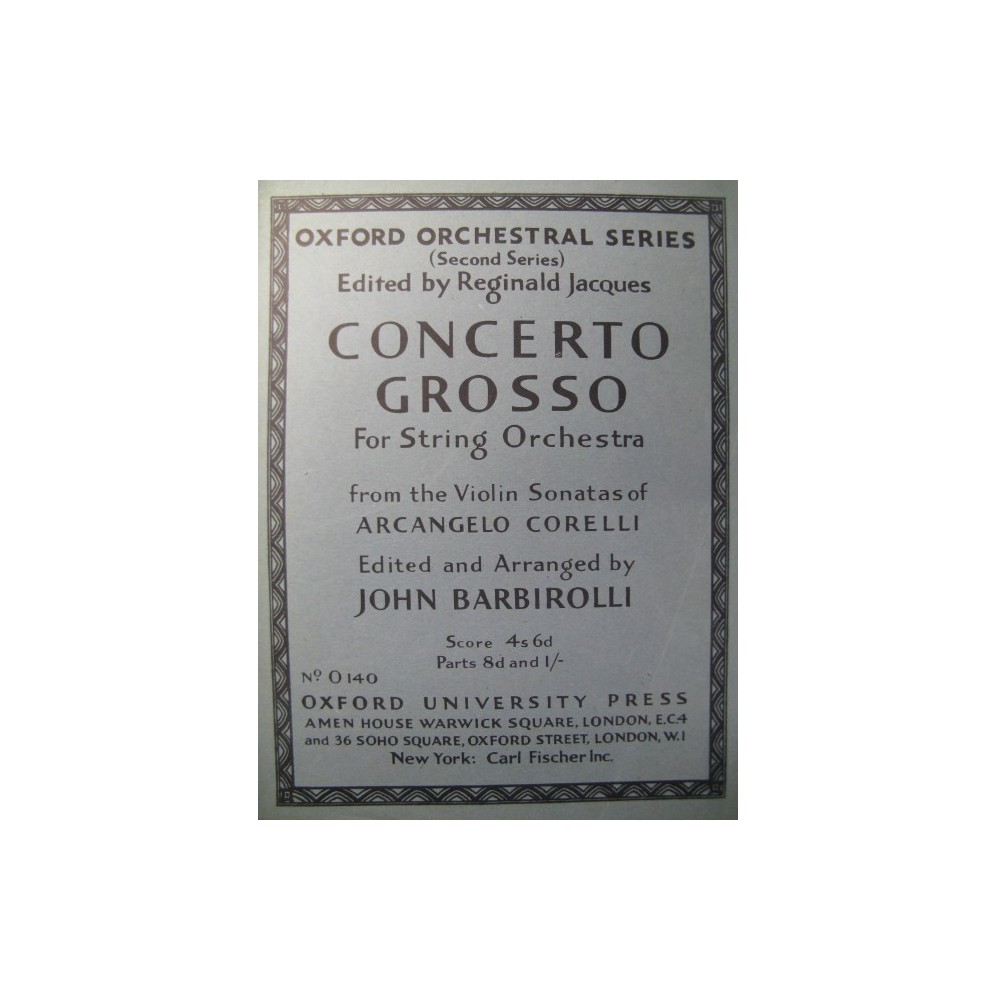 CORELLI Arcangelo Concerto Grosso Orchestre Cordes