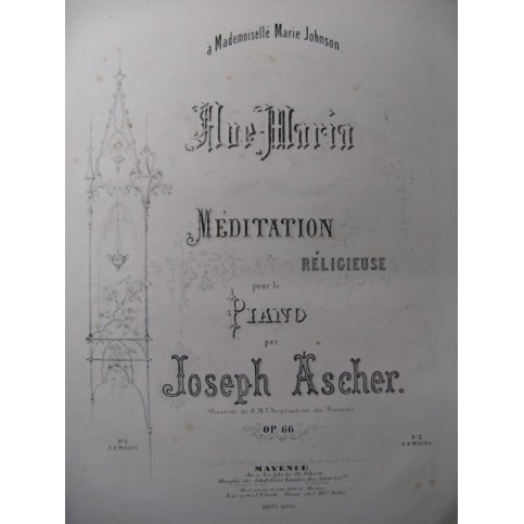 ASCHER Joseph Ave Maria Piano 1858