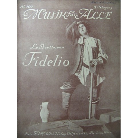 BEETHOVEN Fidelio Opera Piano 1913