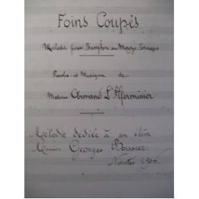 L'HERMINIER Armand Foins Coupés Chant Piano 1906