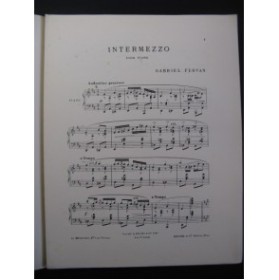 FERVAN Gabriel Intermezzo Piano 1907