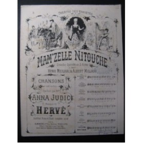 HERVÉ Mam'zelle Nitouche No 3 Chant Piano 1883