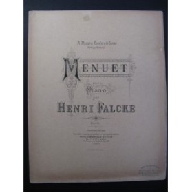 FALCKE Henri Menuet Piano 1892