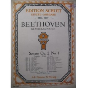 BEETHOVEN Sonate op 2 No 1 Piano 1903