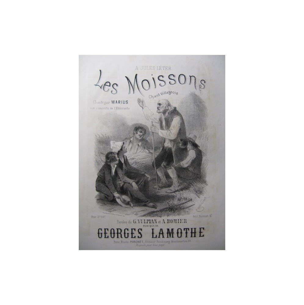 LAMOTHE Georges Les Moissons Chant Piano XIXe