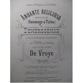 DEMERSSEMAN Andante Religioso Flute Violon Orgue Piano 1891