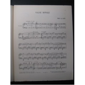 DE GAYS Max Valse Royale Piano 1911