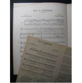 BOSC Auguste Nid à Vendre Chant Piano 1937