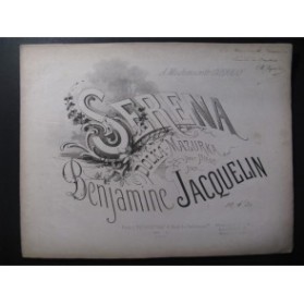 JACQUELIN Benjamine Serena Dédicace Piano 1894