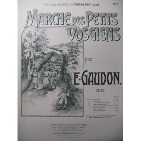 GAUDON E. Marche des Petits Vosgiens Piano 1905