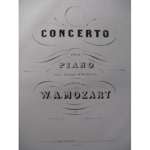 MOZART W. A. Concerto No 8 Piano 1854