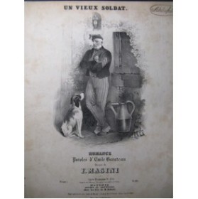 MASINI F. Un Vieux Soldat Chant Piano 1845