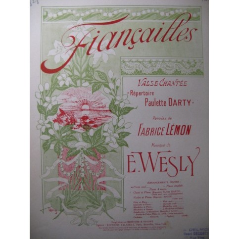 WESLY E. Fiançailles Piano 1900
