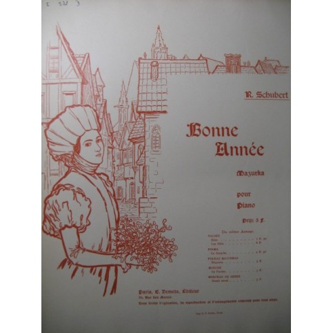 SCHUBERT Raoul Bonne Année Piano 1900