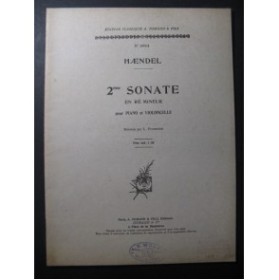 HAENDEL G. F. Sonate No 2 Violoncelle Piano