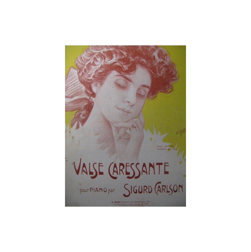 CARLSON Sigurd Valse Caressante Piano 1908
