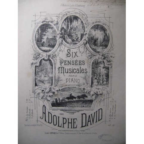 DAVID Adolphe La Danseuse Piano ca1890